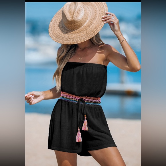 Cupshe Colorful Smocked Cover-Up Tube Romper NWT Size Large - Picture 5 of 8